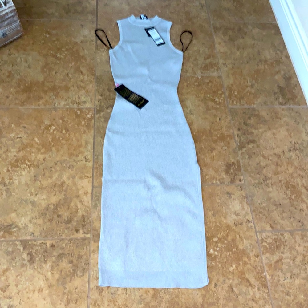 Bebe Gray sleeveless Mock dress